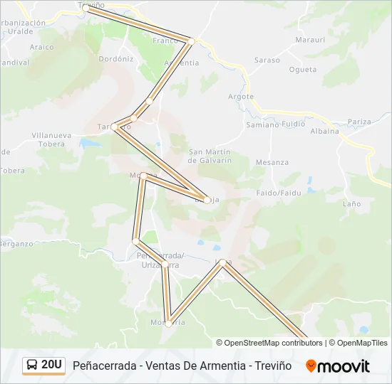 20U Bus Line Map