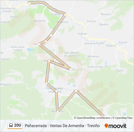 20U Bus Line Map