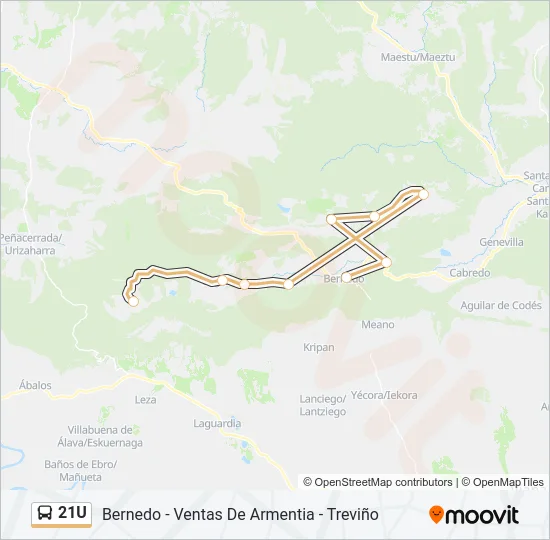 21U Bus Line Map