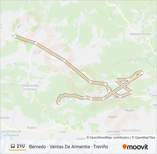 21U Bus Line Map