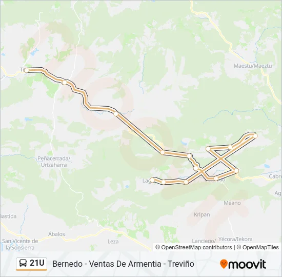 21U Bus Line Map