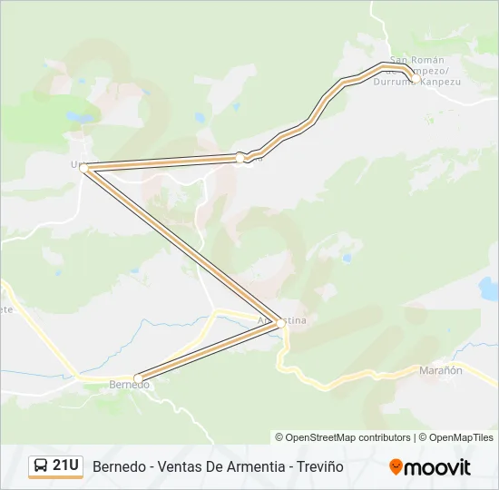 21U Bus Line Map