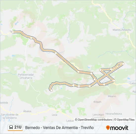21U Bus Line Map
