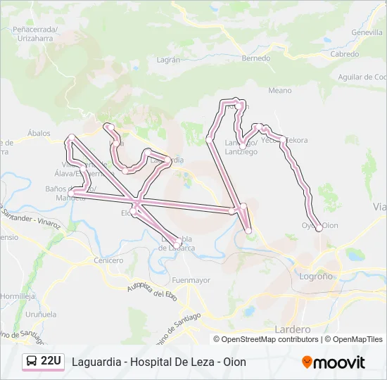 22U Bus Line Map