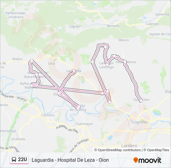 22U Bus Line Map