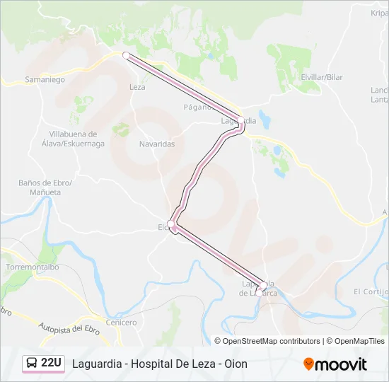 22U Bus Line Map