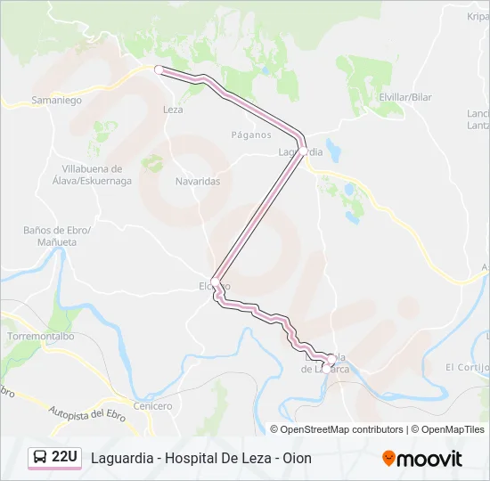 22U Bus Line Map