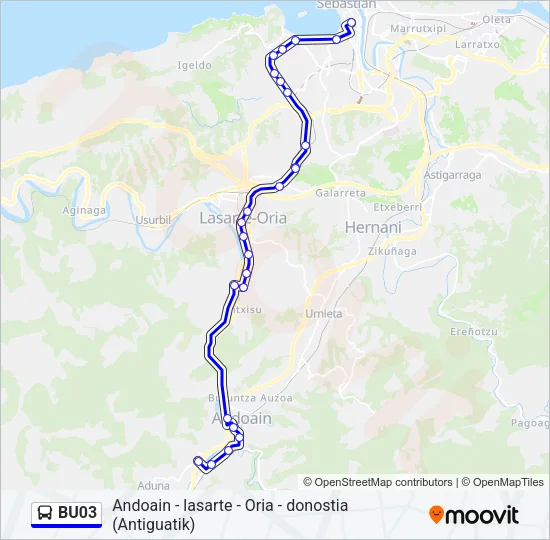 BU03 Bus Line Map