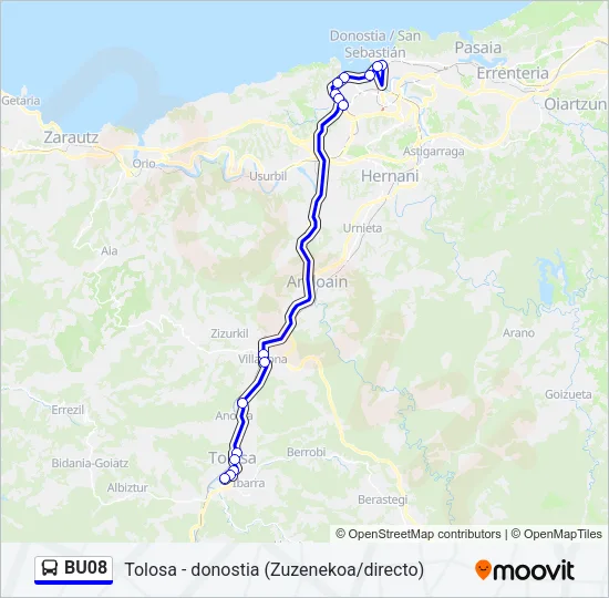 BU08 Bus Line Map