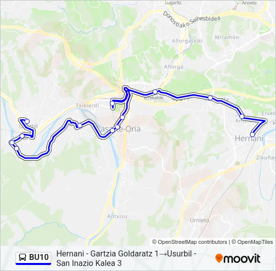 BU10 Bus Line Map