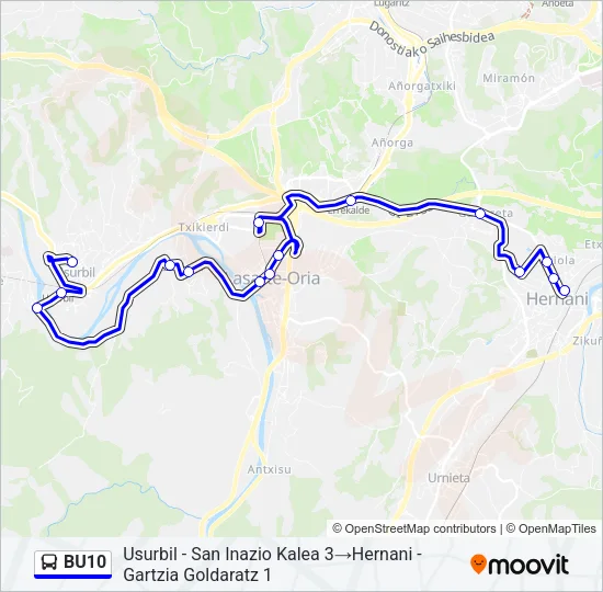 BU10 Bus Line Map
