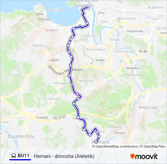 BU11 Bus Line Map