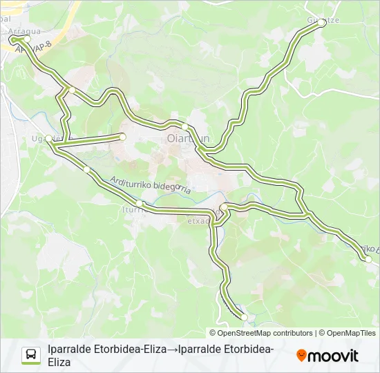 XANISTEBAN Bus Line Map