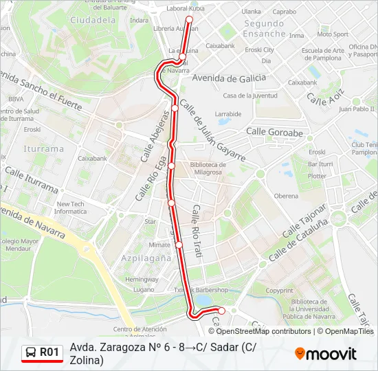 R01 Bus Line Map