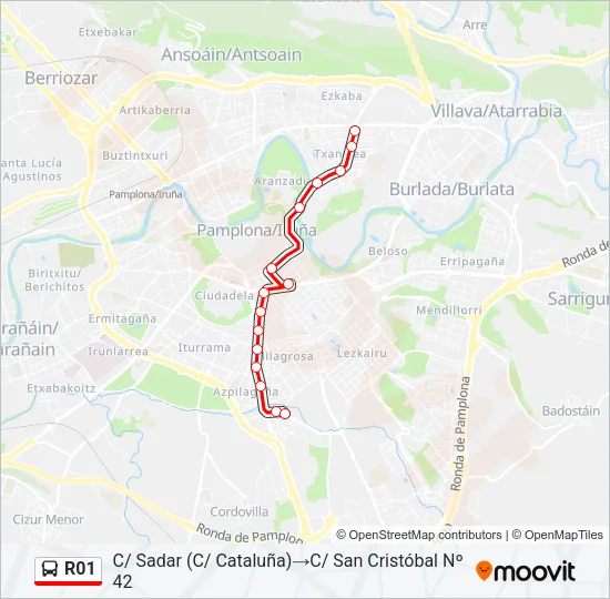 R01 Bus Line Map