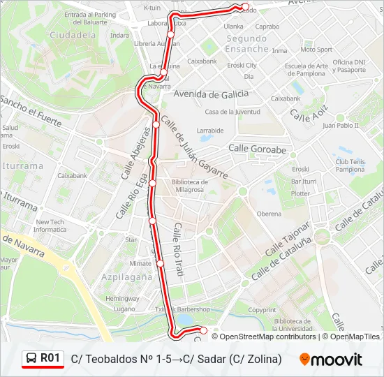 R01 Bus Line Map
