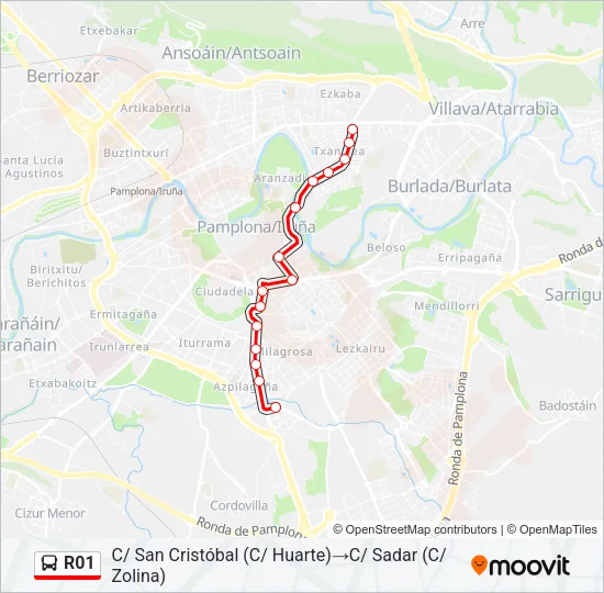 R01 Bus Line Map