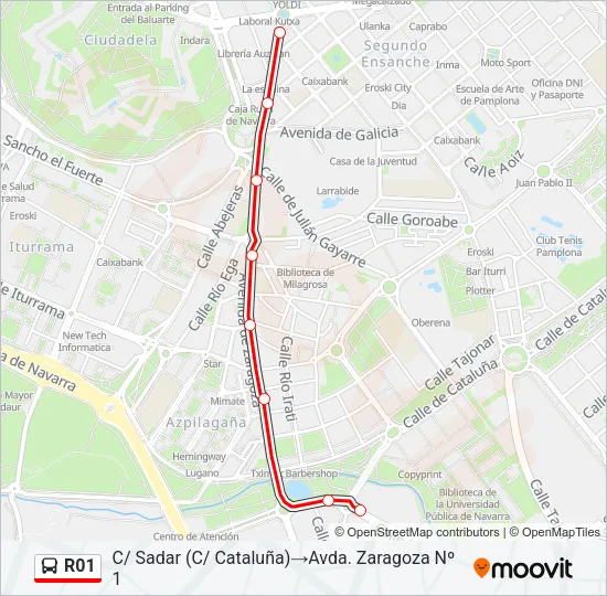 R01 Bus Line Map