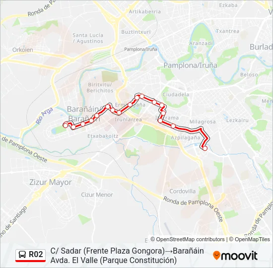 R02 Bus Line Map