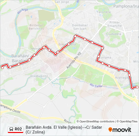 R02 Bus Line Map