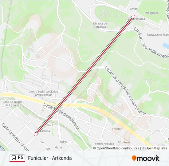 E5 Bus Line Map