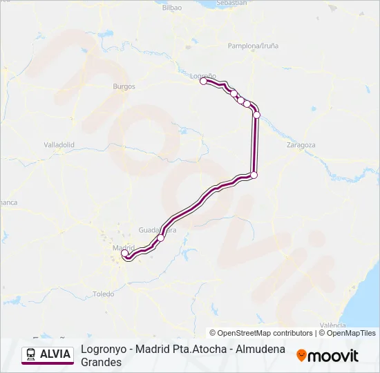 ALVIA Train Line Map