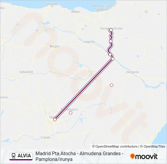 ALVIA Train Line Map