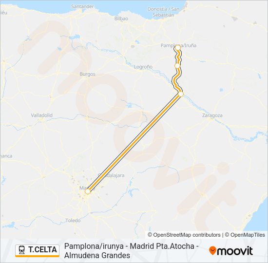 T.CELTA Train Line Map