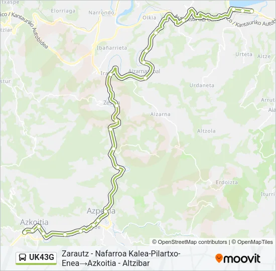 UK43G Bus Line Map