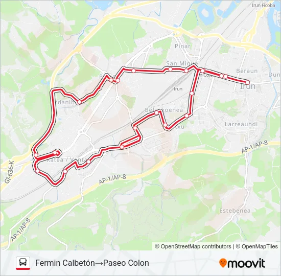 GAUTXORI Bus Line Map