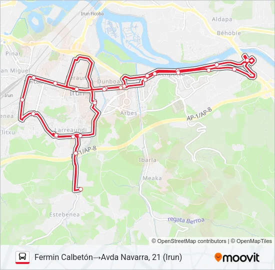 GAUTXORI bus Mapa de línia