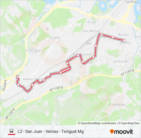 L2-VENTAS Bus Line Map