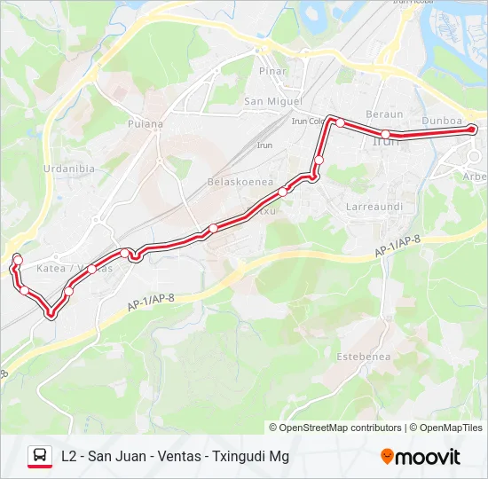 L2-VENTAS Bus Line Map