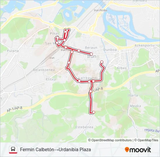 L4-OLABERR Bus Line Map