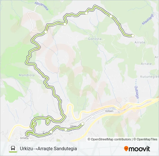 60-ARRATE Bus Line Map