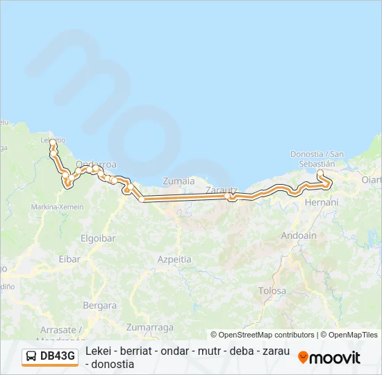 DB43G Bus Line Map