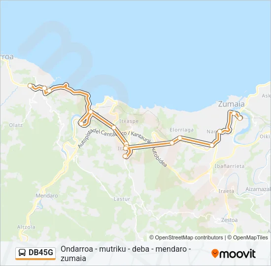 DB45G Bus Line Map