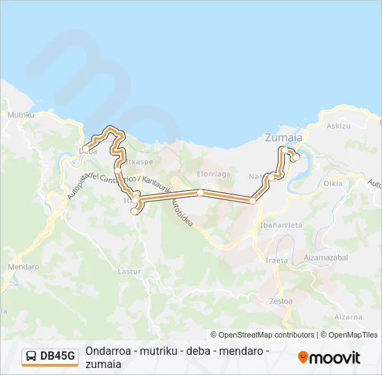DB45G Bus Line Map