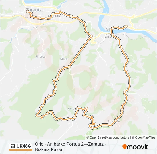 UK48G Bus Line Map