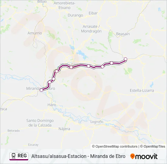REG Train Line Map