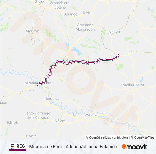 REG Train Line Map