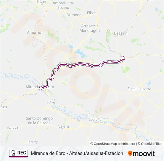 REG Train Line Map