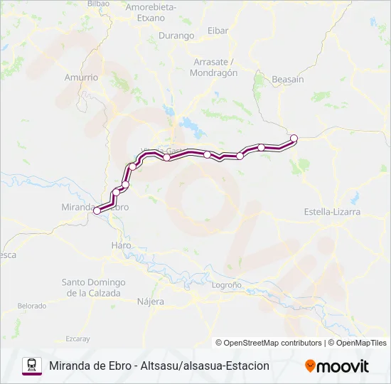 REG.EXP. Train Line Map