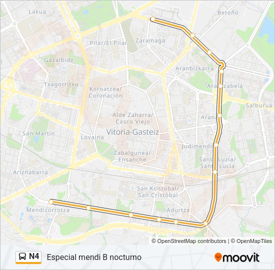 N4 Bus Line Map