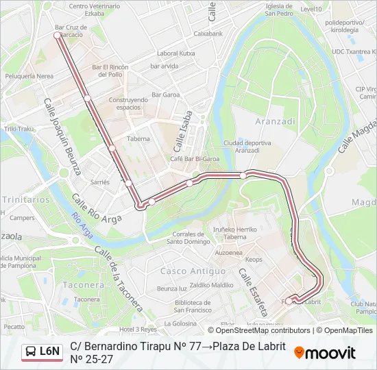 L6N Bus Line Map