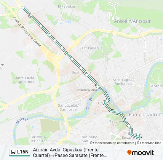 L16N Bus Line Map