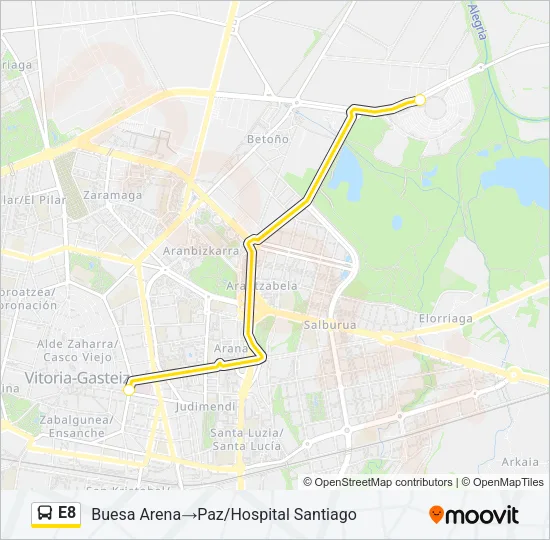 E8 Bus Line Map