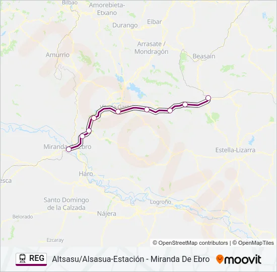 REG Train Line Map