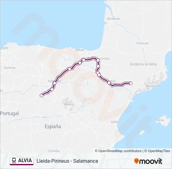 ALVIA Train Line Map