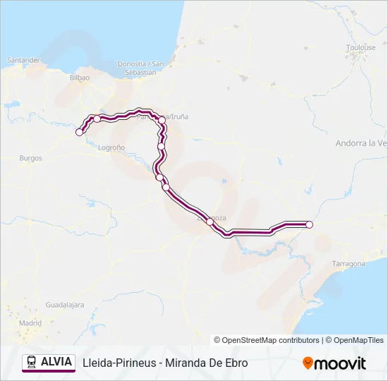 ALVIA Train Line Map
